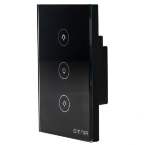 Apagador SMART OMNIA HIBRIDO WiFi/RF 3 Via Negro-IOT028